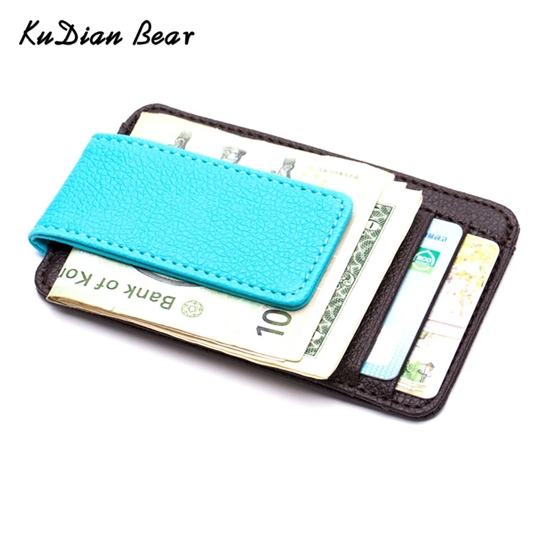 Us 3 97 49 Off Kudian Bear Leather Men Money Clip Wallet Stainless Steel Clip For Money Front Pocket Best Gift Bid214 Pm49 In Money Clips From - 